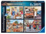 Ravensburger 17490 - Happy Days - Boldog munkanapok - 4 x 500 db-os puzzle (17490)