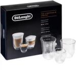 DeLonghi Set 2 pahare Espresso 90 ml, 2 pahare Cappuccino 270 ml si 2 pahare Latte Macchiato 330 ml, cu pereti dubli, DeLonghi DLSC302, Colectia Connoisseur (5513284451)