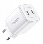 UGREEN Hálózati töltő Ugreen Nexode 45W, 2x Usb-c, PD3.0, QC4.0, GaN (fehér) (6941876213276)