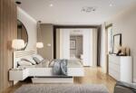 TEMPO KONDELA Set dormitor, alb/stejar artisan, 160x200, FLORENS
