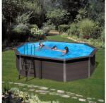 Pontaqua GRE OVÁLIS WPC szerkezetű medence, föld feletti, szűrőrendszerrel, létrával 8, 04 x 3, 68 x 1, 24 m (KPCOV80)