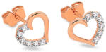 Heratis Forever Szívfülbevaló cirkóniákkal díszítve Alya, rosé aranyból 14K IZ23588R