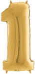  Héliumos fólia lufi, 1-es szám, 65 cm, arany - vegyesbolt