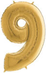  Héliumos fólia lufi, 9-es szám, 65 cm, arany