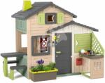 Smoby Căsuța prietenilor cu ghivece în culori naturale, Friends House Evo Playhouse Life Smoby modulară extensibilă (SM810251-H) Casuta pentru copii