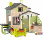 Smoby Căsuță Prietenilor cu masă de picnic și jocuri de societate Friends House Evo Playhouse Life Smoby cu set meteorologic în culori naturale, extensibilă (SM810251-2I) Casuta pentru copii