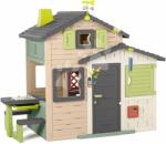 Smoby Căsuța Prietenilor cu masă de picnic în nuanțe naturale Friends House Evo Playhouse Life Smoby, cu set meteorologic de extind (SM810251-2C) Casuta pentru copii