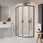 Radaway Cabina de dus semirotunda Radaway Alienta A cu usi culisante 80x80 cm negru mat (10228080-54-01)
