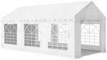 Professzionális kerti pavilon, 38 mm-es acélvázzal, vízálló tetővel 450g/m2, 6x3x2, 8 m, fehér