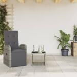 vidaXL 2 részes szürke polyrattan kerti étkezőgarnitúra párnákkal (3277628)