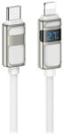 hoco. U137 Line Pd Display Usb Type-c / Lightning Kábel Pd 27w 1.2 Méter Fehér