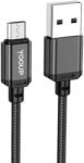 YOOUP L07 Micro Usb Kábel 2.4a 1 Méter Fekete