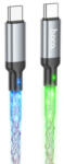 hoco. U112 Shine Pd Világítós Usb Type-c / Type-c Kábel 60w 1 Méter Szürke