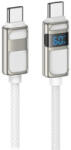 hoco. U137 Line Display Usb Type-c / Type-c Kábel 60w 1.2 Méter Fehér
