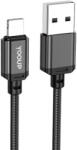 YOOUP L07a Lightning Kábel 2.4a 2 Méter Fekete