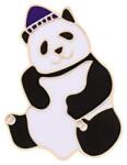 Maria King Lila sapkás panda kitűző (WK128)