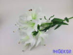  Liliom 10 fejes ág 70cm - Fehér-Zöldes