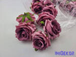  Rózsa selyemvirág fej D8cm - Sötét Rózsaszínes