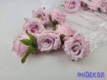  Rózsa selyemvirág fej D8cm - Rózsaszín