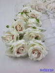  Rózsa selyemvirág fej D8cm - Ekrü-Rózsaszín