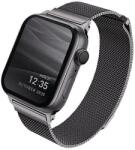 UNIQ Apple Watch 4/5/6/7/SE, okosóra szíj, fém, szürke, 38/40/41mm, UNIQ