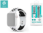 DEVIA Apple Watch lyukacsos sport szíj - Devia Deluxe Series Sport2 Band - 42/44/45/49mm - fehér/fekete