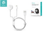 DEVIA mágneses töltőkábel Apple Watch órához + lightning kábel - Devia Smart Series 2in1 Apple Watch Charging Cable - fehér