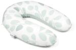 Doomoo Perna mare pentru gravide si bebelusi 3 in 1, bumbac organic Buddy Leaves Aqua Green, Doomoo