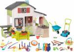 Smoby Set casuță Prietenii cu grădină din față și roabă cu mașină de tuns Friends House Life Smoby set extensibil și sportiv pentru grădină cu bucătărie (SM810250-A27) Casuta pentru copii