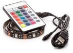 OPTY led лента 50см, за usb, 15 диода, дистанционно управление, 20 цвята, самозалепваща (50sr)