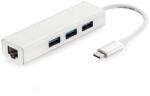  Adaptor Mobilly USB-C la RJ45 (Ethernet) și 3x USB 2.0