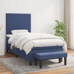 vidaXL kék szövet rugós ágy matraccal 90 x 190 cm (3136403) - vidaxl