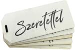  Nyomtatott dekorkarton - Szeretettel biléta fehér 5db/csomag - kosarbolt