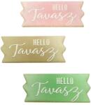  Nyomtatott dekorkarton -Hello tavasz szalagtábla 3db/csomag - kosarbolt