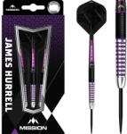 Mission Darts Set sageti darts Mission steel James Hurrell Black PVD-Electro Purple 24g, 90% wolfram (M001197)