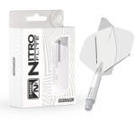 Red Dragon Fluturas si tija darts Red Dragon Nitro Flite alb-transparent, fluturas standard si tija scurta (X0978)