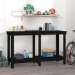 HABA Работна пейка черна 140x50x80 см борово дърво масив (V822510)