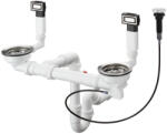 HANSGROHE D15, automatikus lefolyó és túlfolyó készlet dupla mosogatóhoz, rozsdamentes acél, HAN-43932800 (HAN-43932800)