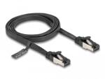 Delock - RJ45 lapos patch kábel apa - apa Cat. 8.1 flexibilis 1 m fekete - 80179 (80179)