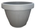  Virágtartó, hordó alakú, 40 cm, szürke műanyag (367/1)