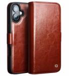 Qialino Кожен Калъф за iPhone 16, Qialino Book Case, Кафяв (5966011150562)