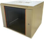 Techson 600 × 450 mély 9U magas, fali 19"-os rackszekrény, üvegajtó, fehér (rack_tc_60x45x9u_feh)