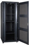 Techson 800 x 1000 mély 42U magas, álló 19"-os rackszekrény, perforált ajtó, fekete (rack_tc_80x100x42u_perf) - ipkameradiszkont