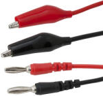 Maxwell Műszerzsinór pár - krokodil csipesz - banán dugó - 93 cm (25386) (25386)