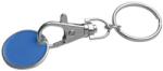  Kulcstartó bevásárlókocsi érme, fém 2, 5 x 8, 3 cm kék