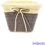  Bélelt köteles kocka kaspó 13cm - Szürke