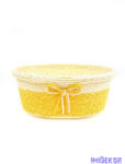  Bélelt köteles ovál kosár 19cm - Sárga