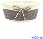  Bélelt köteles ovál kosár 19cm - Szürke