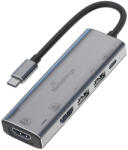 MediaRange USB-C Stație de andocare cu HDMI 4K PD și conexiune 2 monitoare Argintiu (MRCS511) (MRCS511)
