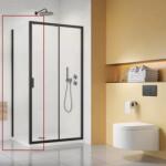 Radaway Perete lateral de dus Radaway Alienta S negru mat 80 cm (10270080-54-01)